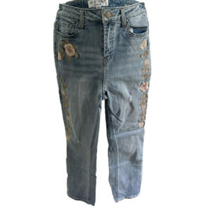 Velvet Heart Women’s Denim Jeans Sz 28 Roelle Girlfriend Slim Floral Embroidery